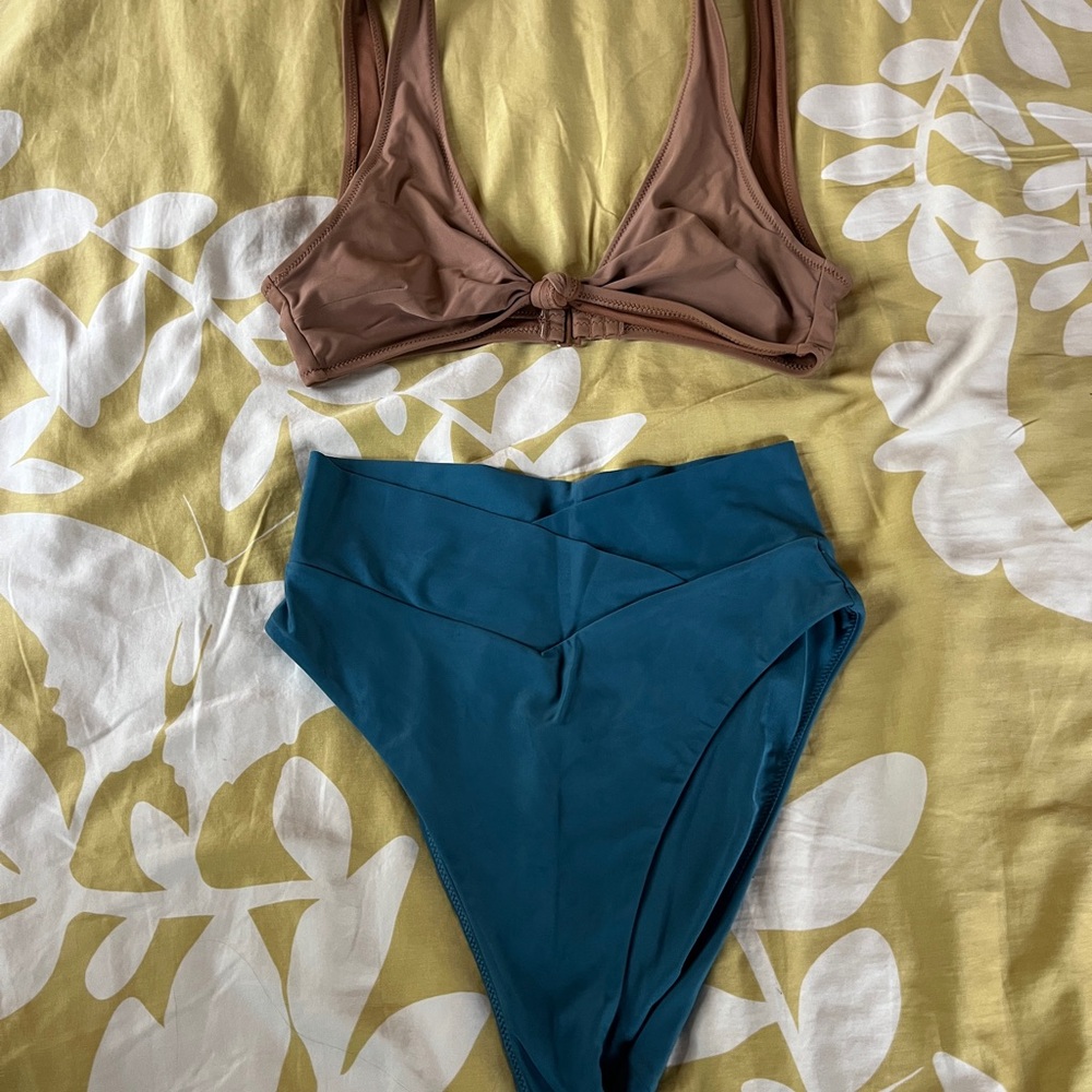 Aerie Teal High-Waisted Bikini Bottom